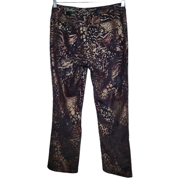 Eric Casual | NWT Women's Black and Gold Metallic Corduroy Leopard Pants - Picture 2 of 11